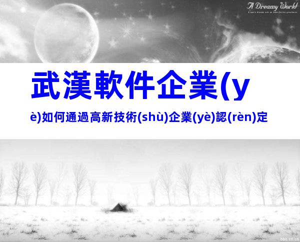 武漢軟件企業(yè)如何通過高新技術(shù)企業(yè)認(rèn)定