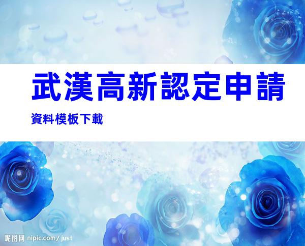 武漢高新認定申請資料模板下載